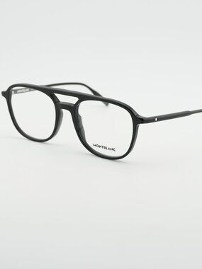 Montblanc MB0198O 001 Eyeglasses Shiny Black 55mm Square Frame